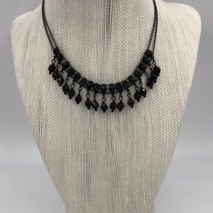 VINTAGE ROBERT ROSE JET BLACK FACETED BEAD CHOKER